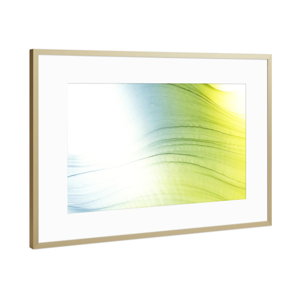 Poster mit Rahmen Gold "Light colors - the waves" artboxONE - Abstrakt