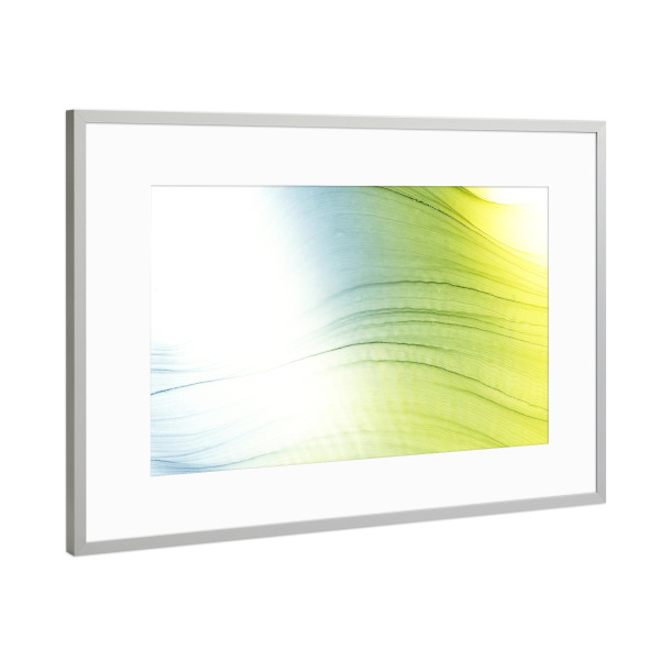Poster mit Rahmen Silber "Light colors - the waves" artboxONE - Abstrakt