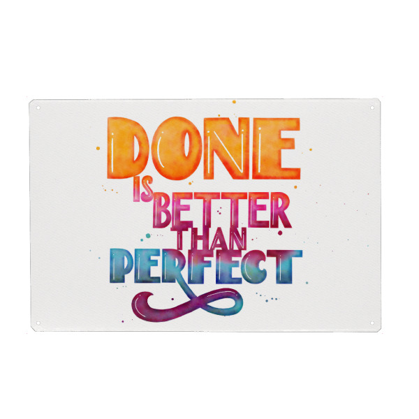 Metall Poster "Perfektion ist nicht das Ziel" artboxONE - Typografie