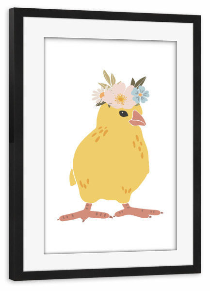 Poster mit Rahmen schwarz "Abstract baby chicken" artboxONE - Für Kinder,Tiere