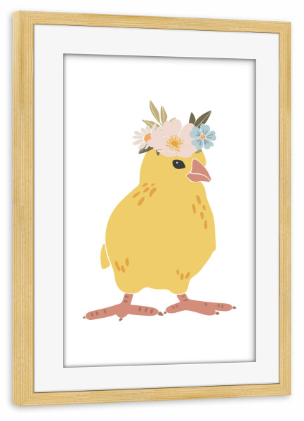 Poster mit Rahmen kiefer "Abstract baby chicken" artboxONE - Für Kinder,Tiere