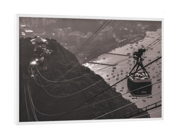 Poster mit weißem Rahmen "Cable car in Rio Janeiro Brasilien" artboxONE - Städte,Natur,Reise,Städte / Rio de Janeiro