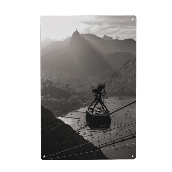 Holzbild "Cable car in Rio" artboxONE - Natur,Reise,Städte / Rio de Janeiro