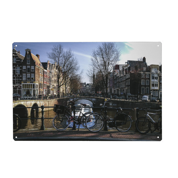 Holzbild "Amsterdam Canal Bikes" artboxONE - Städte,Reise,Städte / Amsterdam