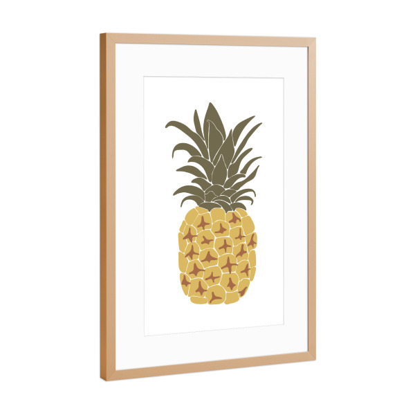 Poster mit Rahmen Kupfer "Abstract pineapple fruit" artboxONE - Essen & Trinken / Obst & Gemüse
