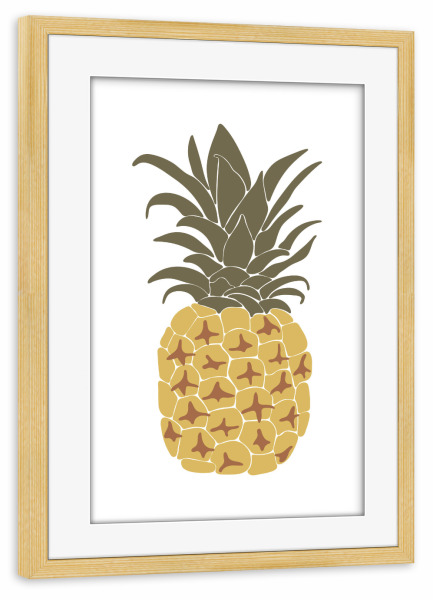 Poster mit Rahmen kiefer "Abstract pineapple fruit" artboxONE - Essen & Trinken / Obst & Gemüse