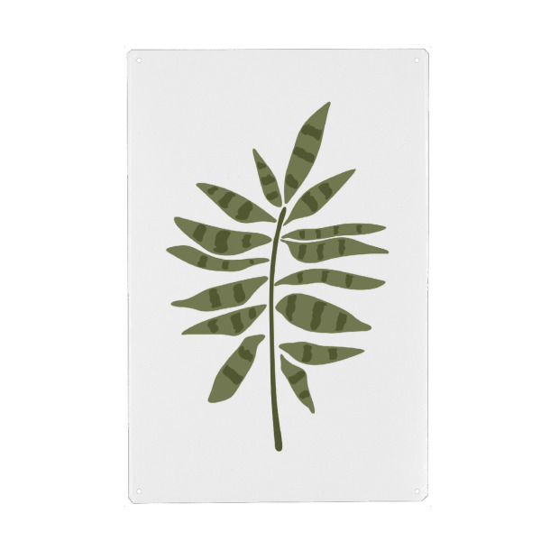 Metall Poster "Abstract leaf boho" artboxONE - Floral - Abstract,Leaves,Boho,Plant,Flowers,Floral,Botanical,Blatt,Leaf,Minimal,Minimalistisch,Abstrakt