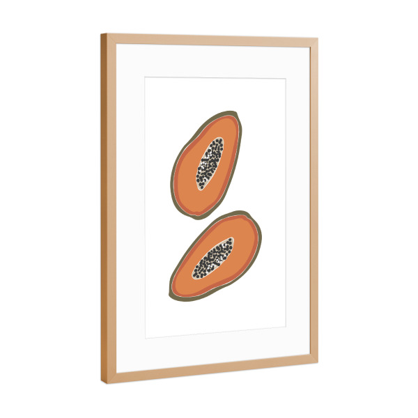 Poster mit Rahmen Kupfer "Abstract papaya fruit" artboxONE - Essen & Trinken / Obst & Gemüse