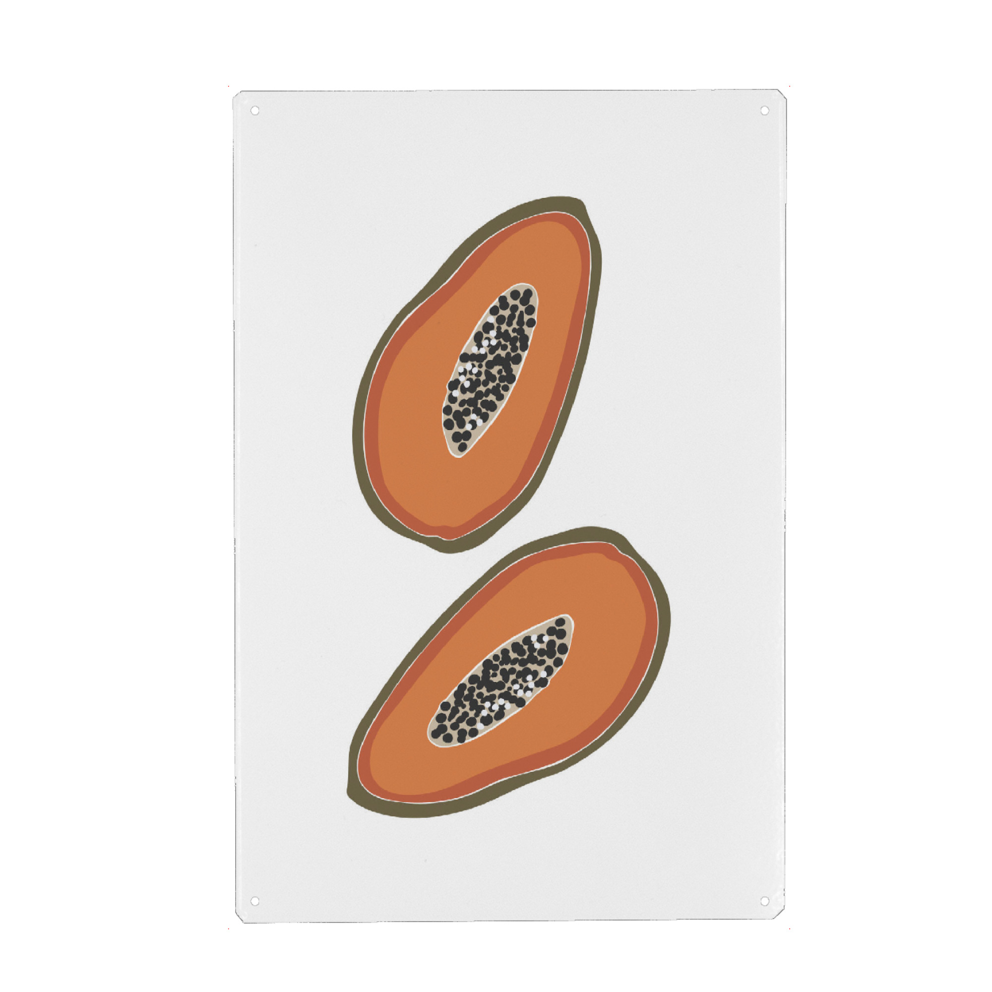 Holzbild "Abstract papaya fruit" artboxONE - Essen & Trinken / Obst & Gemüse