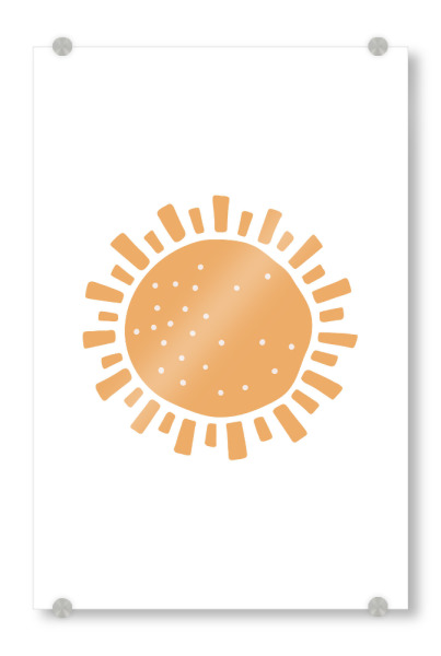 Acrylglasbild "Abstract boho sun" artboxONE - Natur,Abstrakt - Abstract,Sunshine,Art,Digital,Yellow,Baby,Sun,Sonne,Boho,Abstrakt