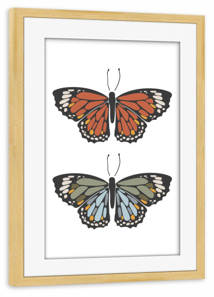 Poster mit Rahmen kiefer "Abstract boho butterfly" artboxONE - Tiere