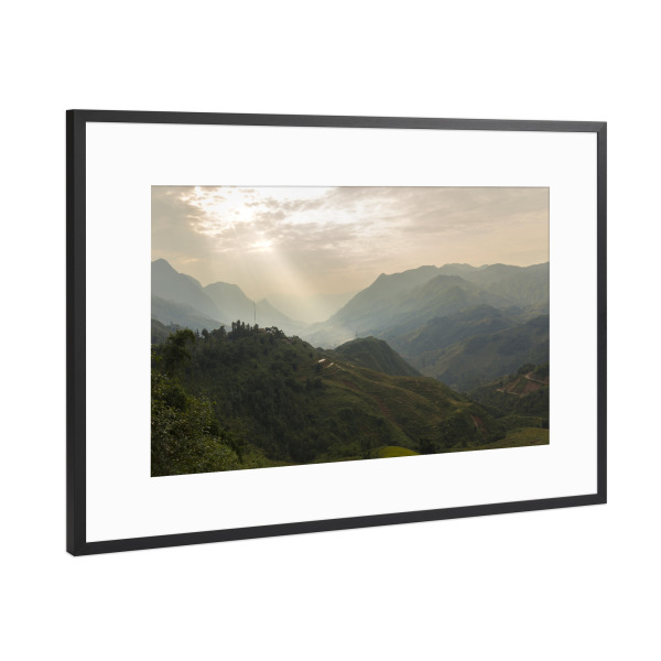 Poster mit Rahmen Schwarz (Metallic) "Vietnameische Reisterrassen" artboxONE - Natur,Reise,Reise / Asien,Reise / Länder
