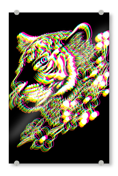 Acrylglasbild "3D effect tiger" artboxONE - Tiere