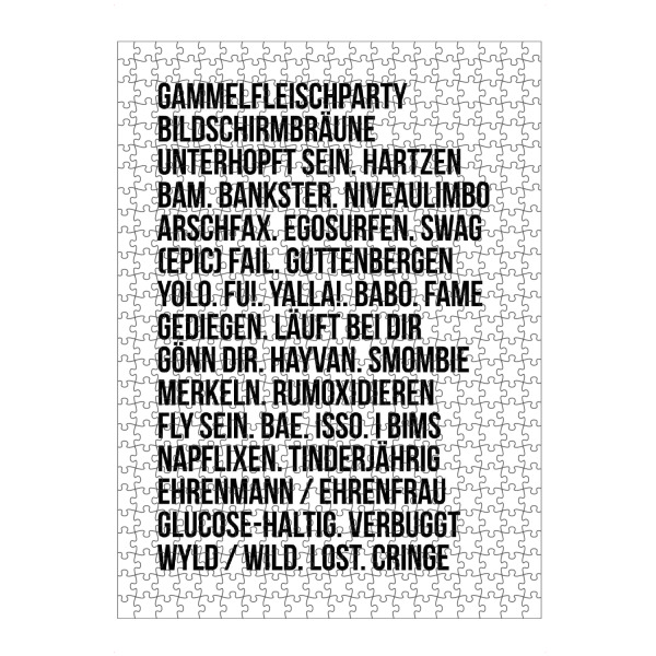Puzzle Ravensburger "JUGENDWÖRTER" artboxONE - Typografie,Schwarzweiß,Lustig