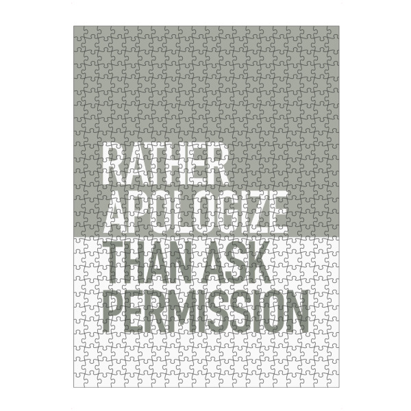 artboxONE Puzzle "RATHER APOLOGIZE" artboxONE - Typografie,Lustig