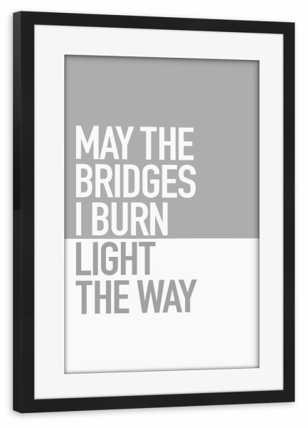 Poster mit Rahmen schwarz "LIGHT THE WAY" artboxONE - Typografie,Liebe,Fashion