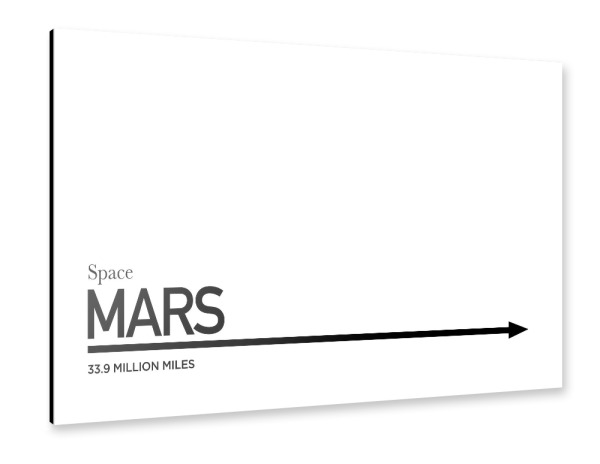 Alu-Dibond "TO MARS" 30x20 cm artboxONE