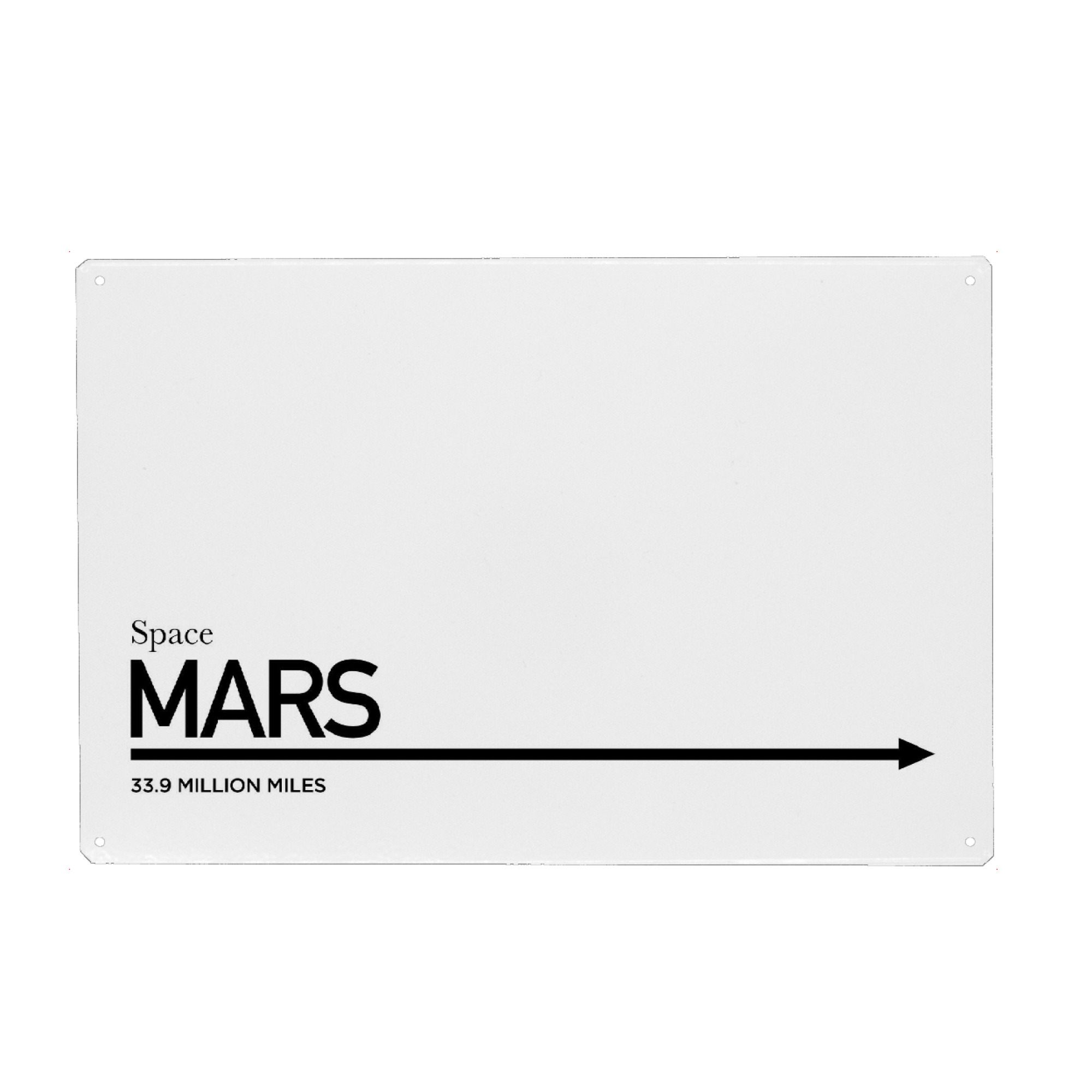 Holzbild "TO MARS" artboxONE - Typografie,Reise,Schwarzweiß,Galaxy