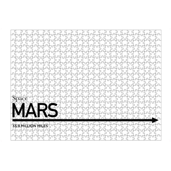 artboxONE Puzzle "TO MARS" artboxONE - Typografie,Reise,Schwarzweiß,Galaxy