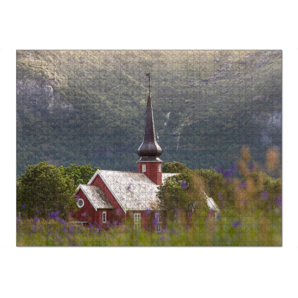 Puzzle Ravensburger "Flakstad Church" artboxONE - Reise,Architektur