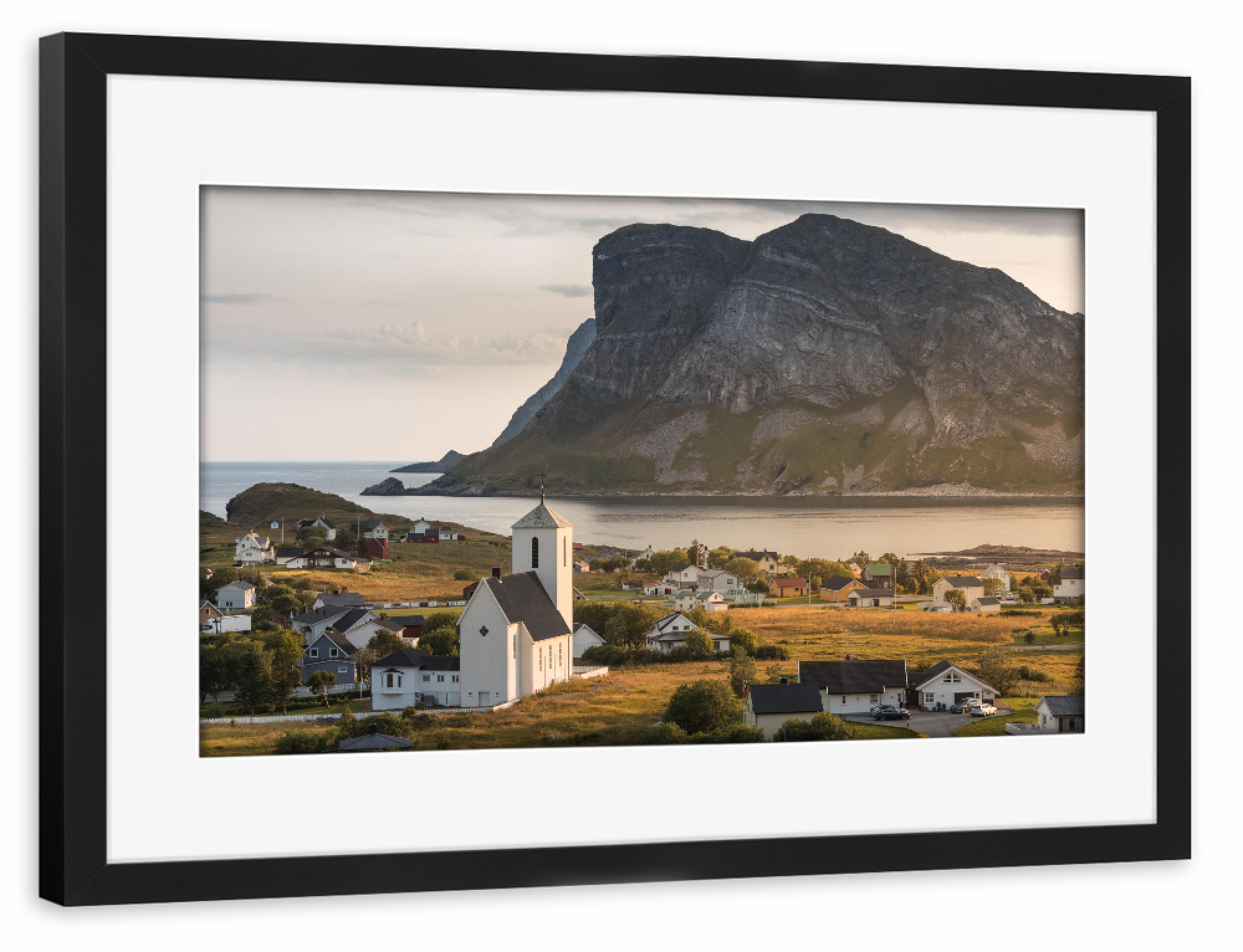 Poster mit Rahmen schwarz "Lofoten Church" artboxONE - Natur,Reise
