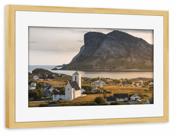 Poster mit Rahmen kiefer "Lofoten Church" artboxONE - Natur,Reise