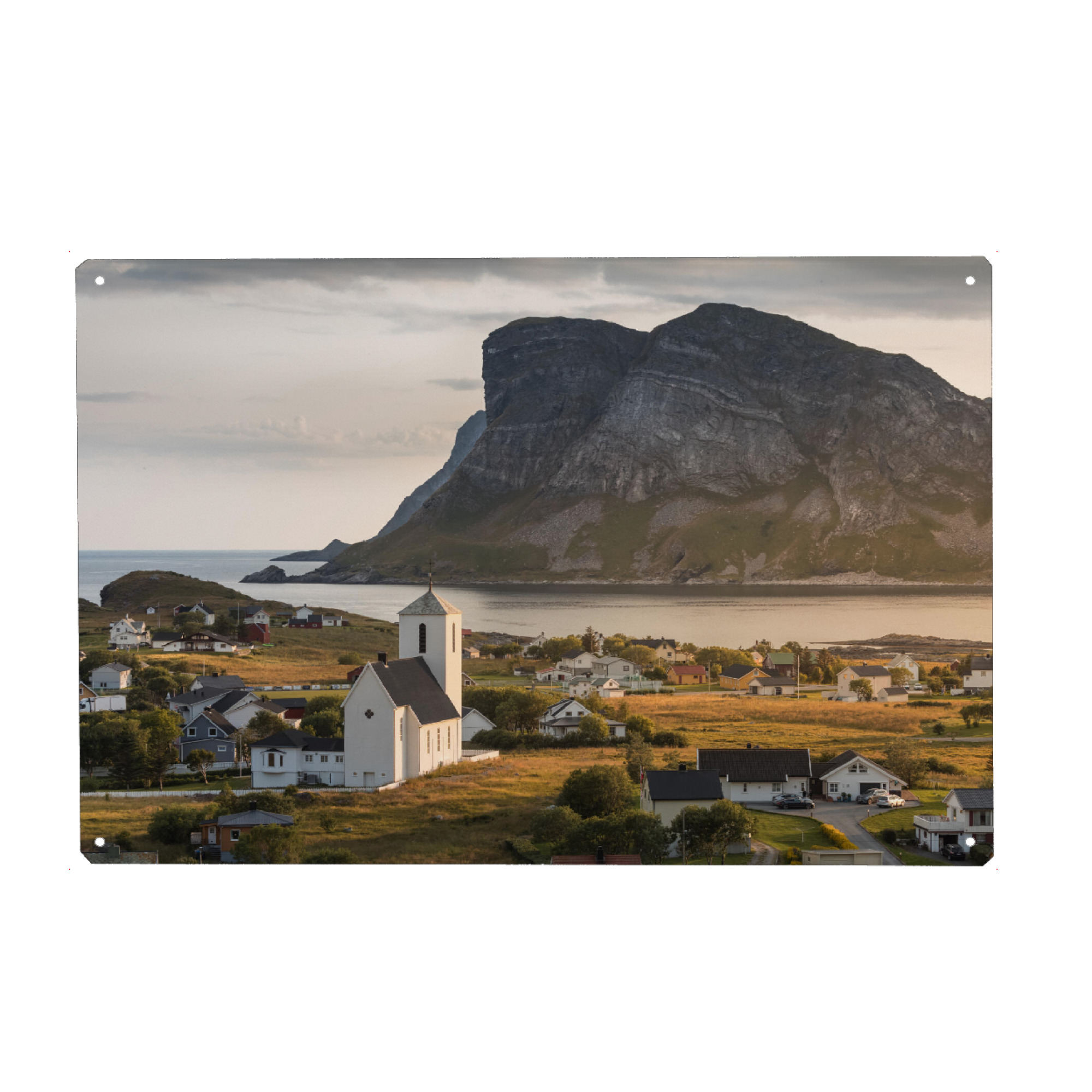Metall Poster "Lofoten Church" artboxONE - Natur,Reise