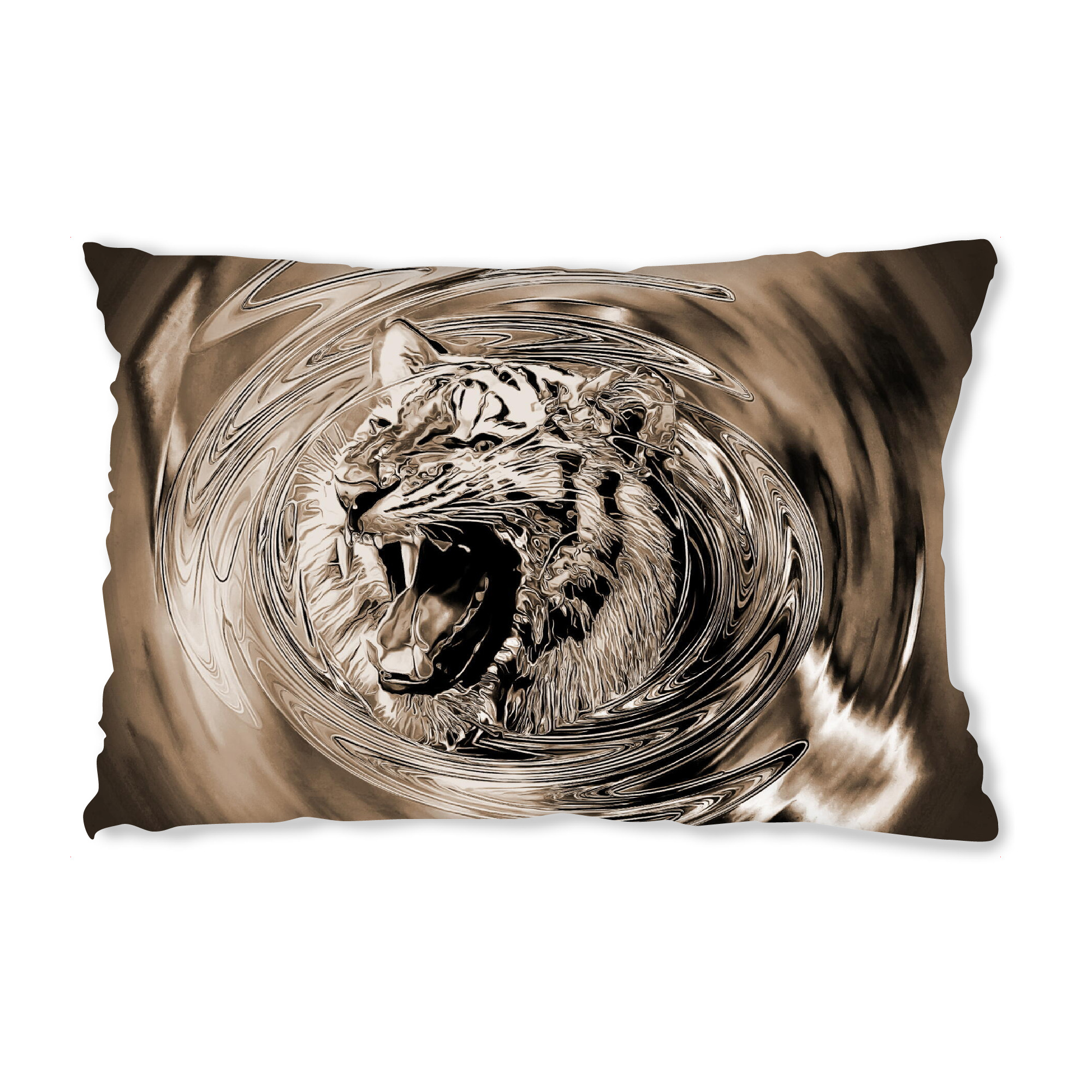 Design-Kissen "Tiger Art sepia" artboxONE - Natur,Tiere,Abstrakt - Tiger,Art,Sepia,Portrait,Tierportrait,Tier,Animal - Bild tiger