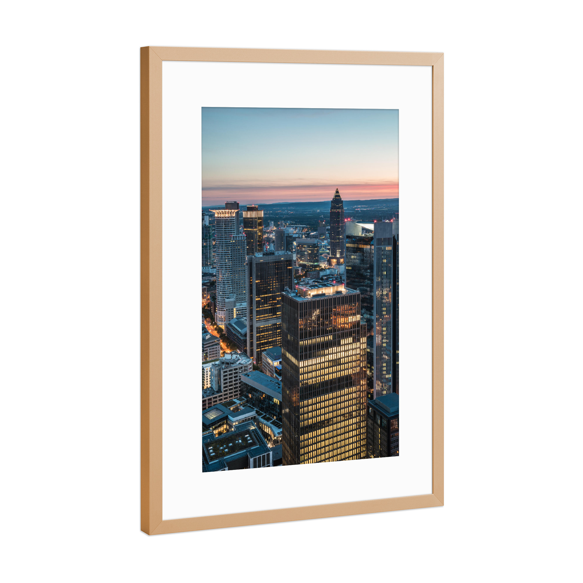 Poster mit Rahmen Kupfer "Frankfurt Skyscrapers" artboxONE - Städte,Architektur,Städte / Frankfurt