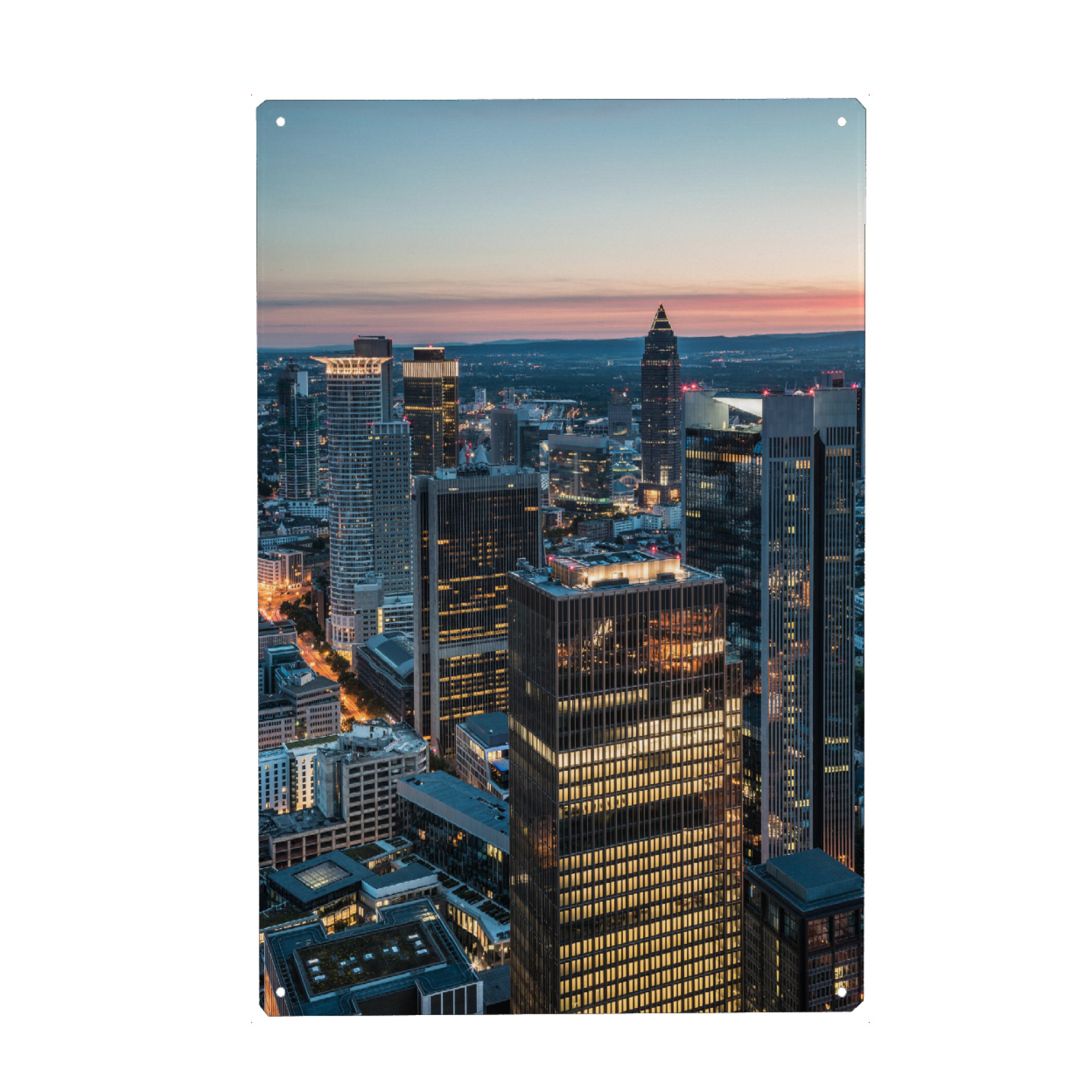 Metall Poster "Frankfurt Skyscrapers" artboxONE - Städte,Architektur,Städte / Frankfurt