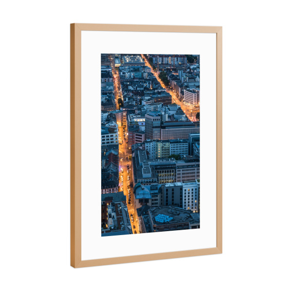 Poster mit Rahmen Kupfer "Streets of Frankfurt" artboxONE - Städte,Architektur,Städte / Frankfurt