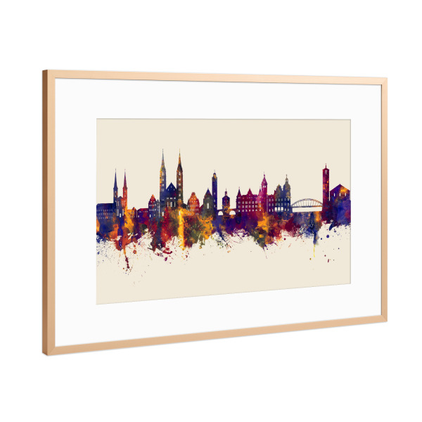 Poster mit Rahmen Kupfer "Bamberg Germany Skyline Autumn" artboxONE - Städte