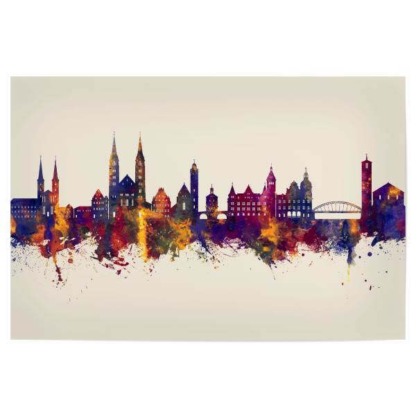 Poster "Bamberg Germany Skyline Autumn" artboxONE - Städte