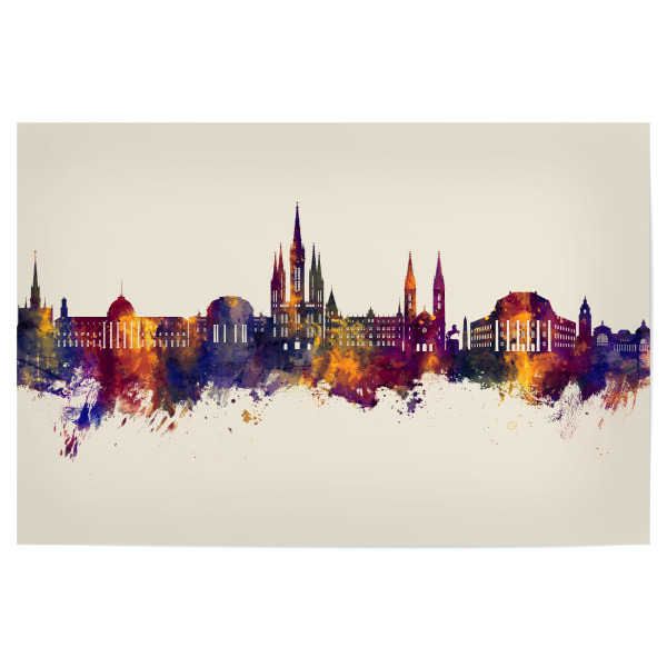 Poster "Wiesbaden Germany Skyline Autumn" artboxONE - Städte