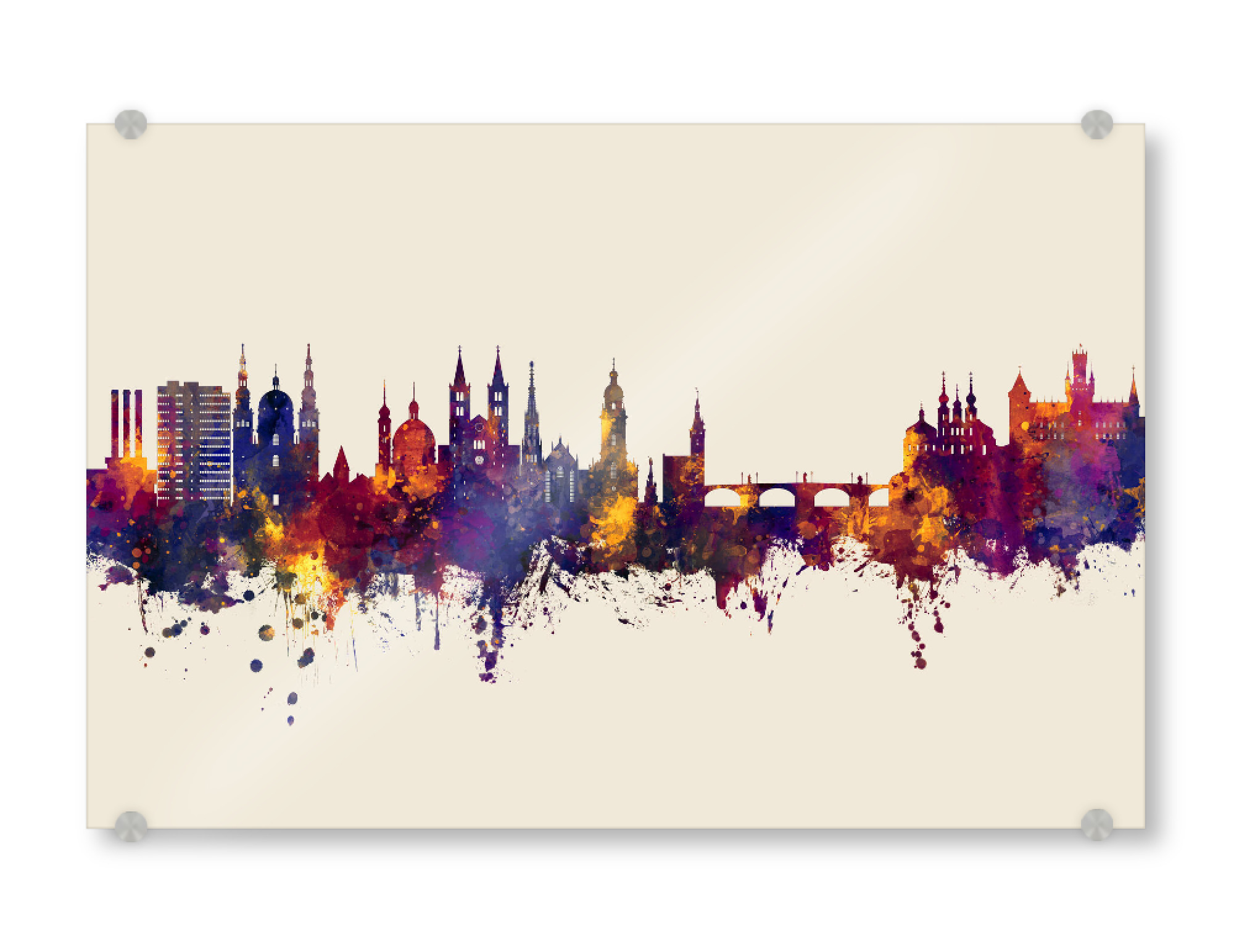 Acrylglasbild "Würzburg Germany Skyline Autumn" artboxONE - Städte