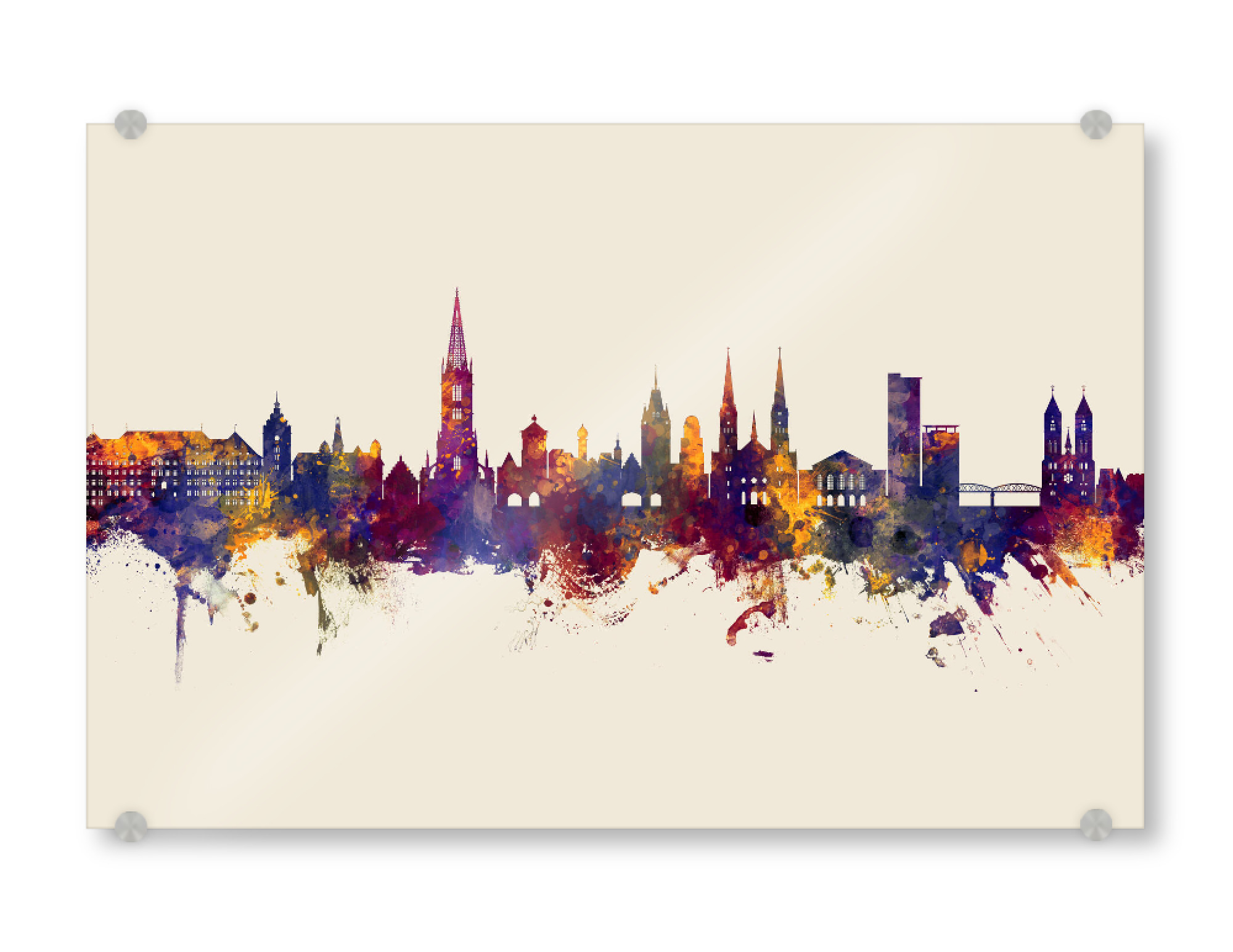 Acrylglasbild "Freiburg Germany Skyline Autumn" artboxONE - Städte