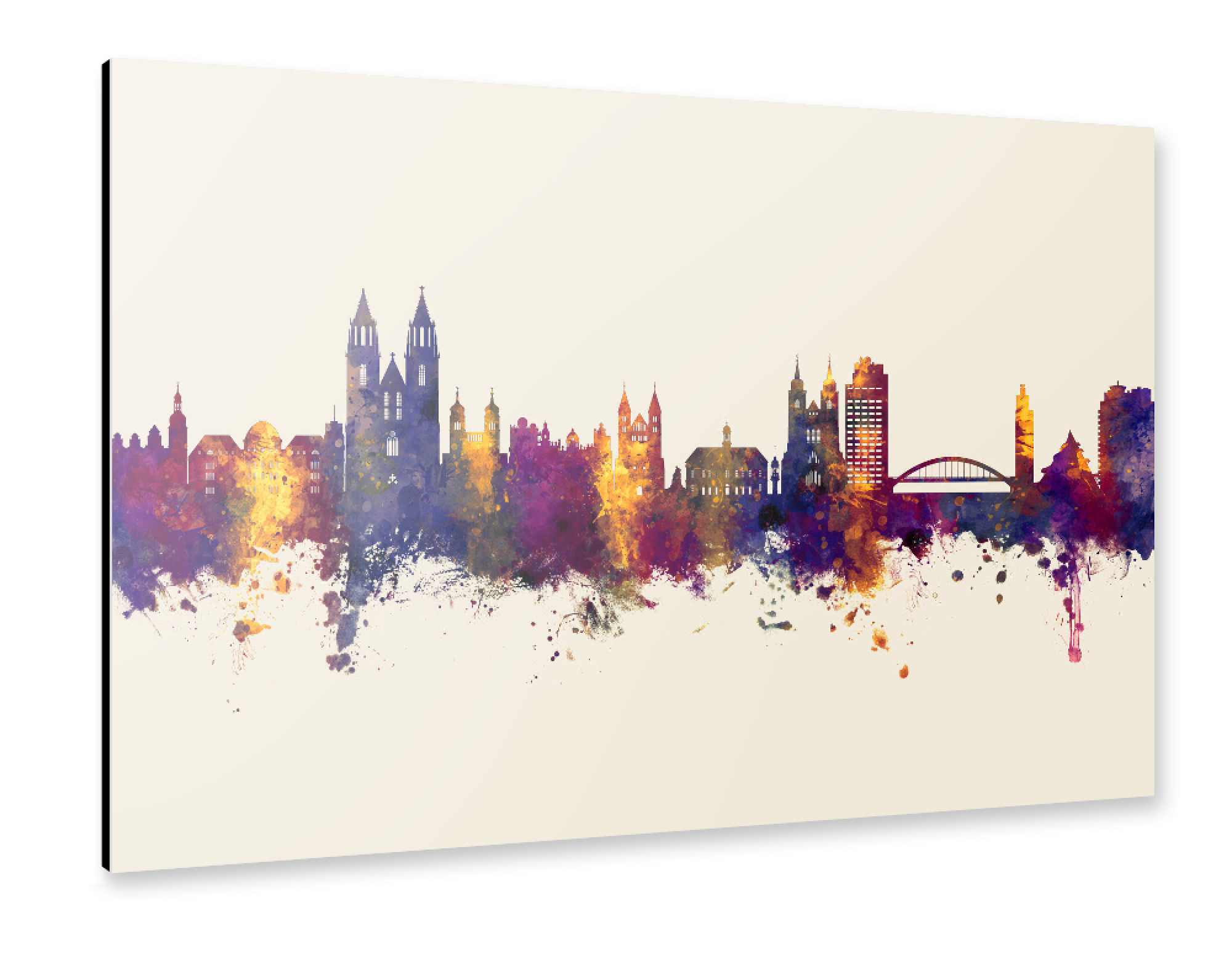 Alu-Dibond "Magdeburg Germany Skyline Autumn" 30x20 cm artboxONE