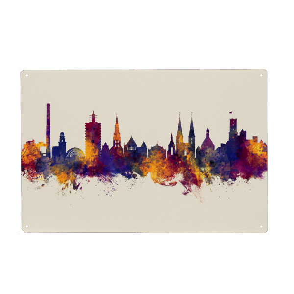 Holzbild "Bielefeld Germany Skyline Autumn" artboxONE - Städte