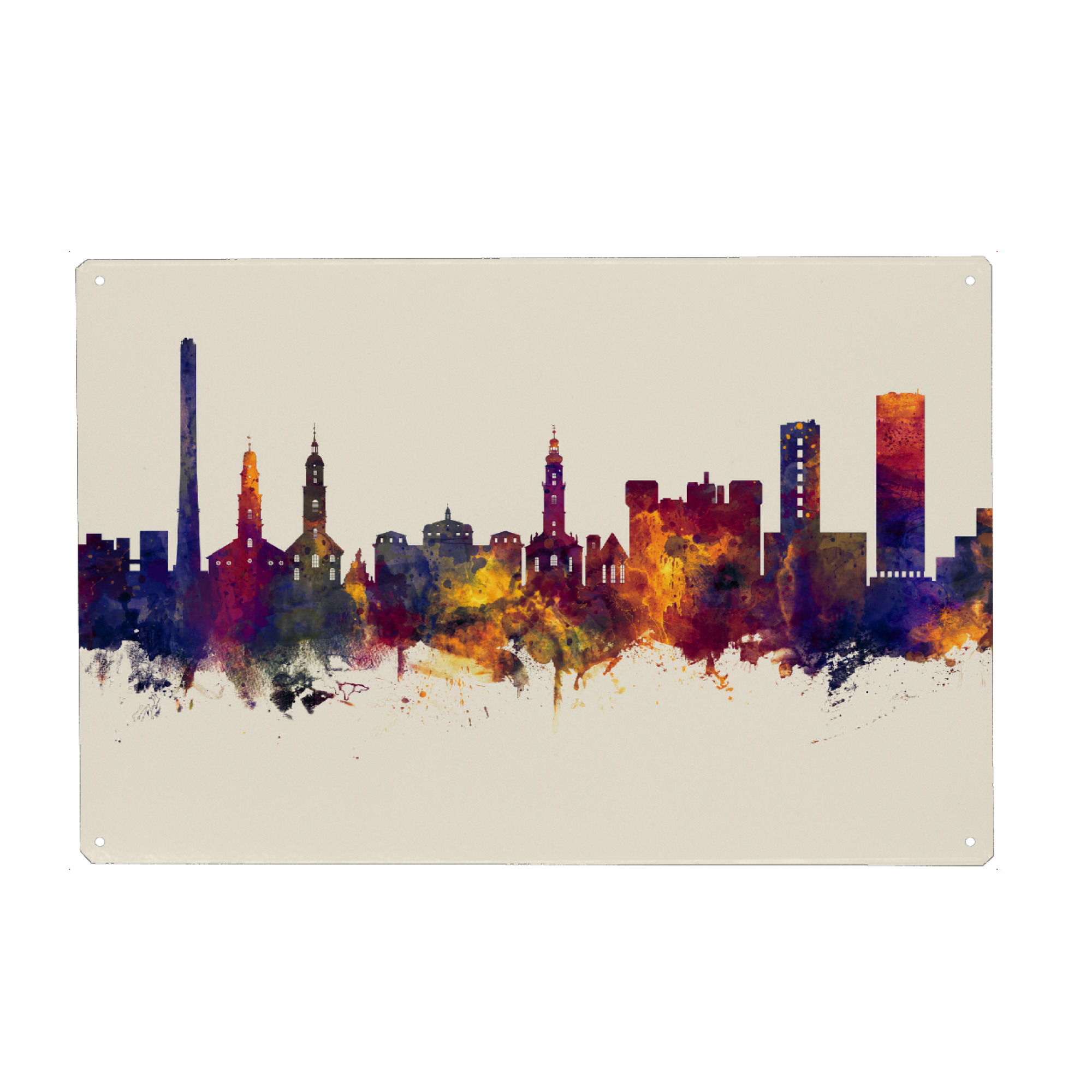 Metall Poster "Erlangen Germany Skyline Autumn" artboxONE - Städte