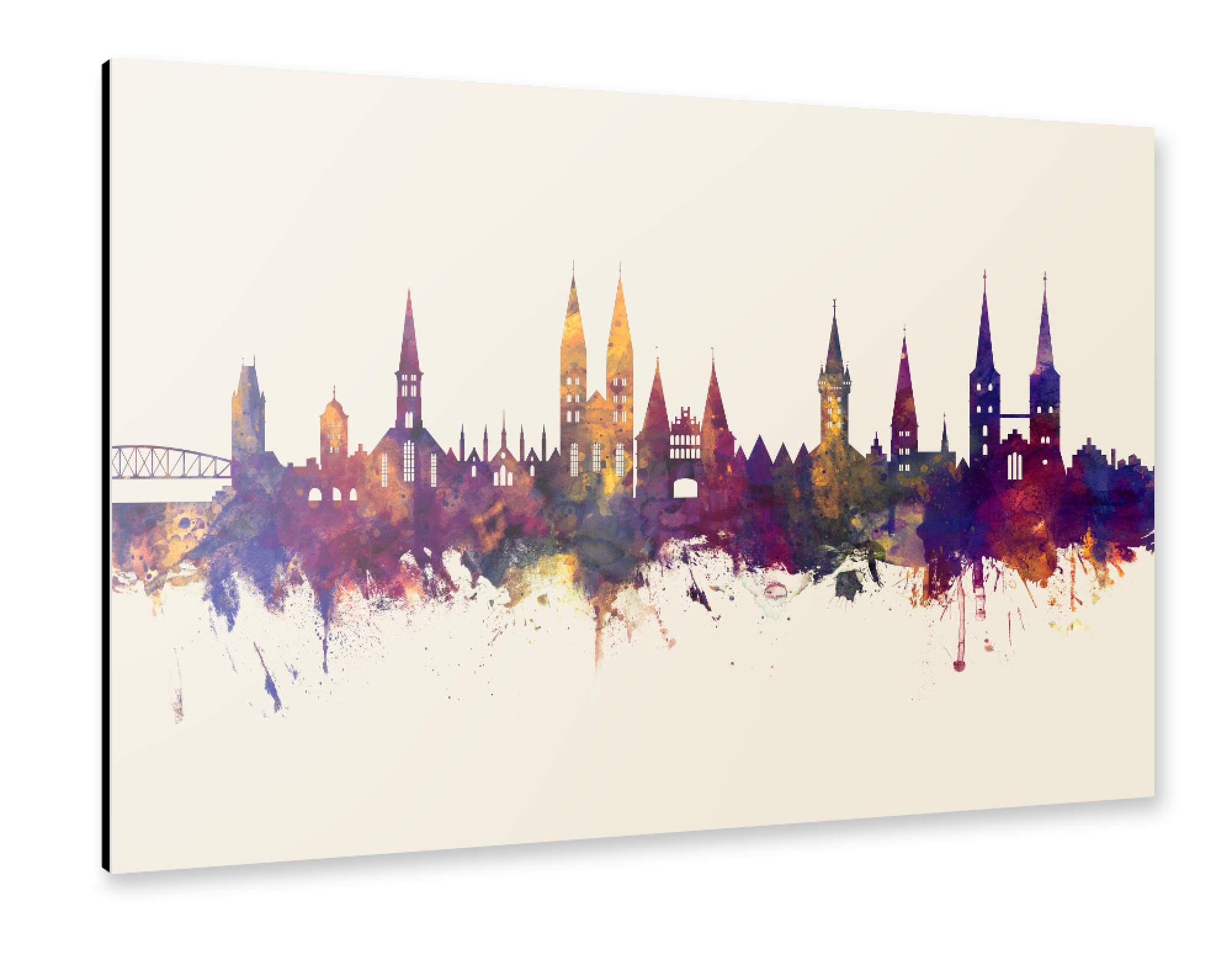 Alu-Dibond "Lubeck Germany Skyline Autumn" 75x50 cm artboxONE