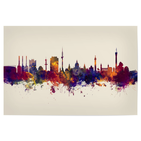 Poster "Hannover Germany Skyline Autumn" artboxONE - Städte