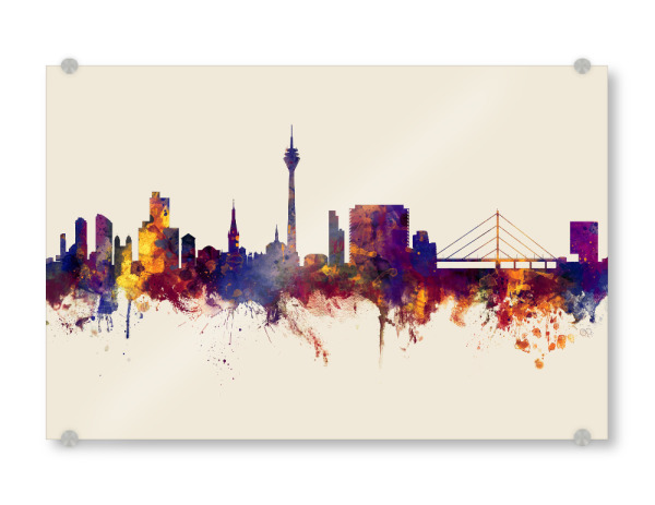 Acrylglasbild "Düsseldorf Germany Skyline Autumn" artboxONE - Städte