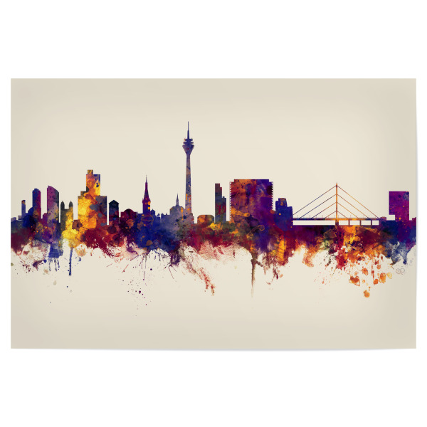 Poster "Düsseldorf Germany Skyline Autumn" artboxONE - Städte