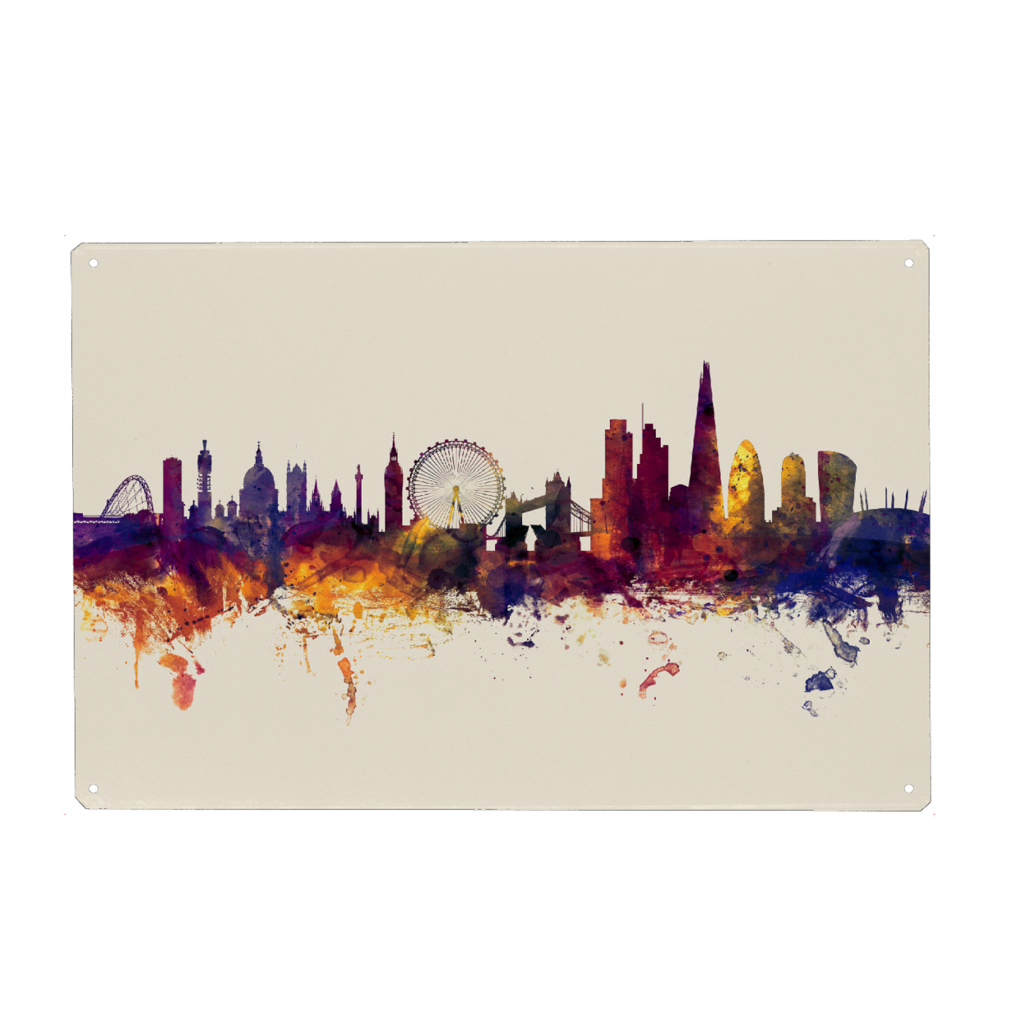Metall Poster "London England Skyline Autumn" artboxONE - Städte