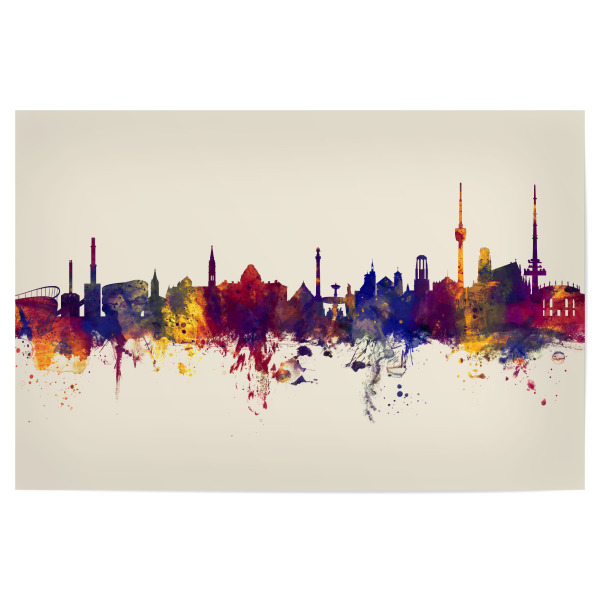 Poster "Stuttgart Germany Skyline Autumn" artboxONE - Städte