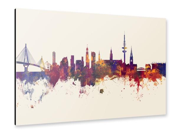 Alu-Dibond "Hamburg Germany Skyline Autumn" 30x20 cm artboxONE