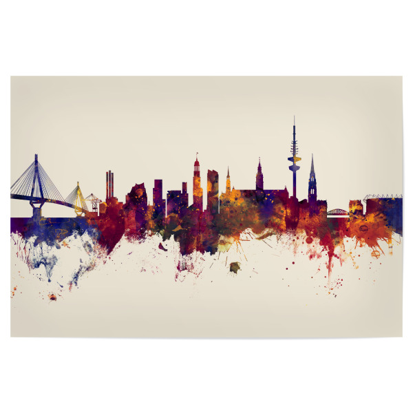Poster 30x20 cm "Hamburg Germany Skyline Autumn" artboxONE - Städte
