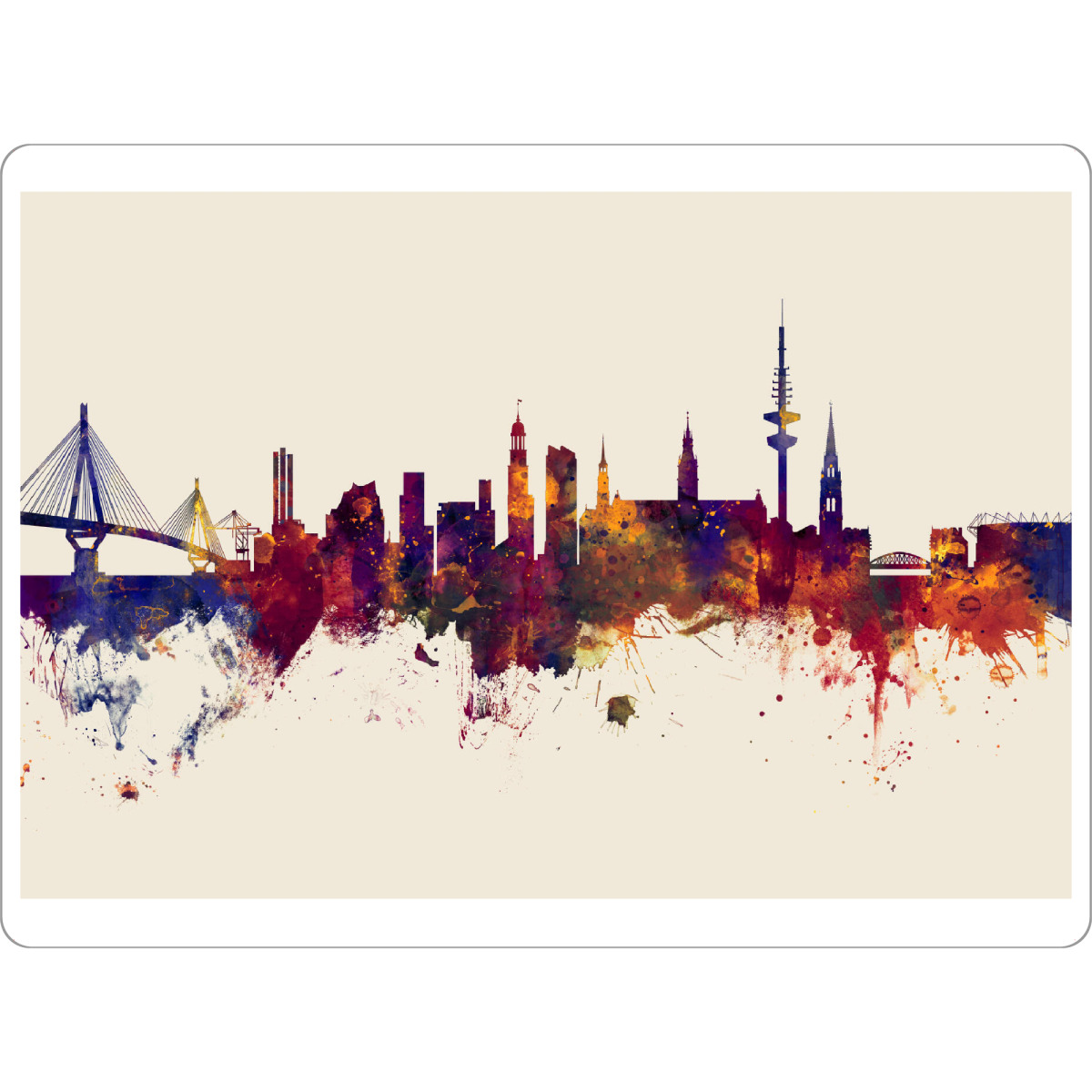 Tischset "Hamburg Germany Skyline Autumn" artboxONE - Städte