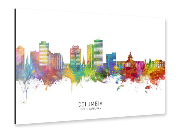 Alu-Dibond "Columbia Skyline txt" 30x20 cm artboxONE