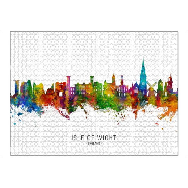 Puzzle Ravensburger "Isle of Wight England Skyline txt" artboxONE - Städte